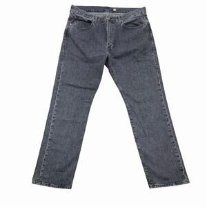 Levis 502 Denim Taper Jeans Black 36x32 (31.5) Cottonized Hemp Italy Fabric